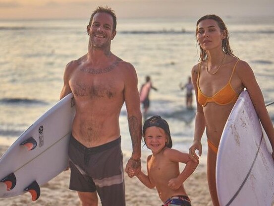 Koby Abberton and Olya Nechiporenko with their son Makua. Picture: Instagram