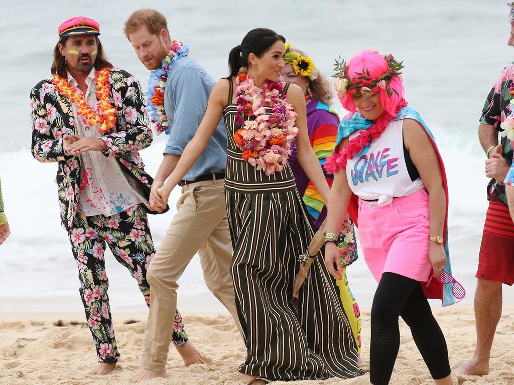 The Duke and Duchess of Sussex, Prince Harry and Meghan Markle visit Bondi beach to take part in the 