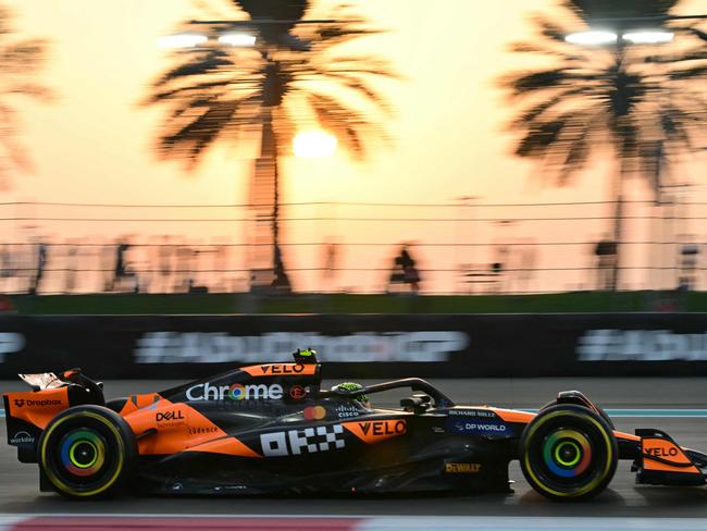 McLaren's British driver Lando Norris was quickest on the Yas Marina Circuit. Picture: AFP