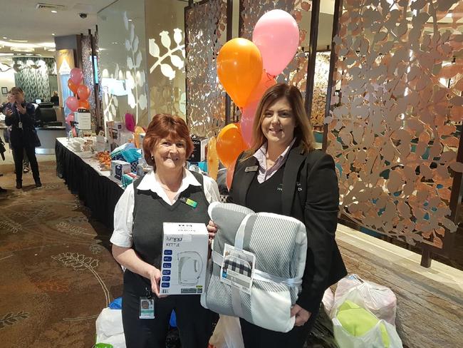 #DoSomething Day at West Leagues Club, at Leumeah. Macarthur Homeless Steering Committee chair Cathy Chopping and Wests Melissa Low. Picture: Daniel Zautsen