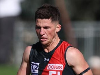 MELBOURNE, AUSTRALIA - APRIL 27: Will Hoare of the Bombers in action during the 2024 VFL Round 05 match between Collingwood and Essendon at Victoria Park on April 27, 2024 in Melbourne, Australia. (Photo by Rob Lawson/AFL Photos)