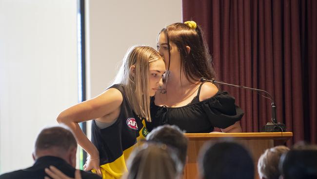 Declan’s sisters Taylah and Bridget remembered him as the “best” brother. Picture: NCA NewsWire / Emily Barker