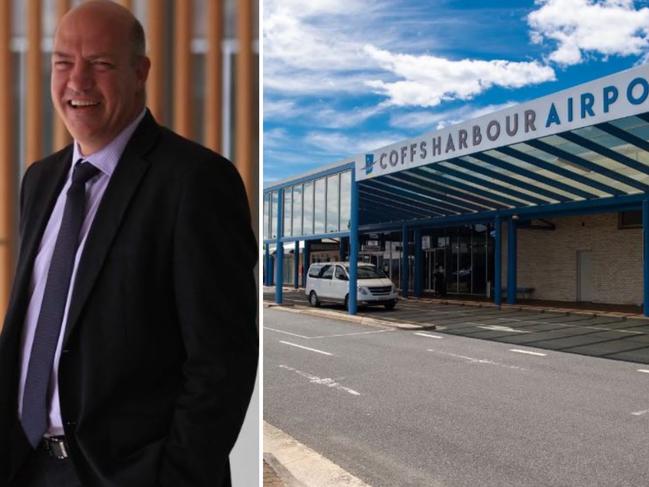 Left: Director of Palisade Investment Partners Roger Lloyd (Photo by Sam Mooy). Right: Coffs Harbour airport terminal (Photo by Trevor Veale).