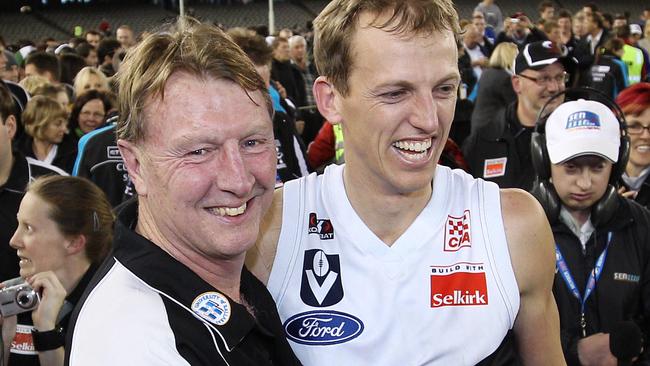 North Ballarat Roosters coach Gerard Fitzgerald (left) with captain Shaun Maloney. Picture: Michael Klein.