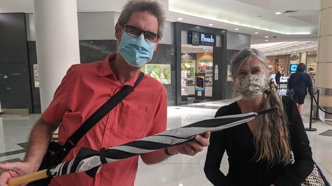 Glynn Francis and Jeannie Hanslow at Logan Hyperdome Shopping Centre Monday, August 24. Picture: Alex Treacy