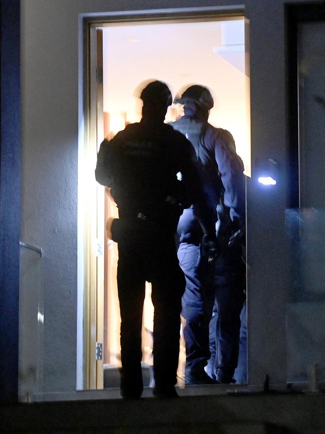 When officers from the State Crime Command’s Raptor Squad burst through the door of Ali Elmoubayed’s home, he was nowhere to be seen. Picture: Jeremy Piper