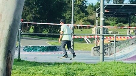 A skater who went underneath tape to gain access to the All Nations park skating facilities.