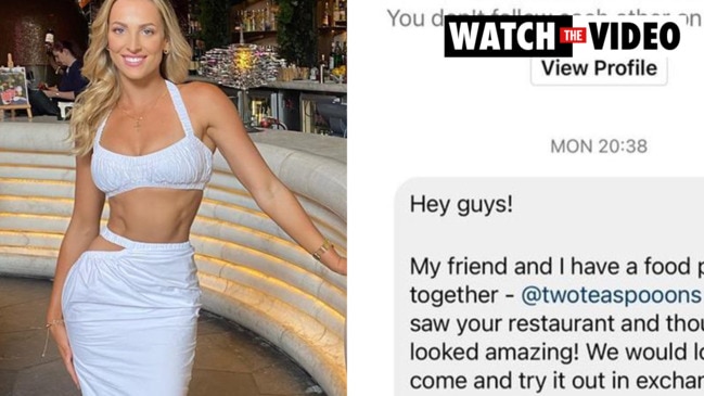 Influencer shamed for wanting free meals from Noosa restaurant