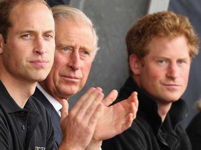 FILE PICS -  LONDON, ENGLAND - SEPTEMBER 11:  Prince William, Duke of Cambridge, Prince Harry and Prince Charles, Prince of Wales watch the athletics at Lee Valley Track during the Invictus Games on September 11, 2014 in London, England. The International sports event for 'wounded warriors', presented by Jaguar Land Rover, is just days away with limited last-minute tickets available at www.invictusgames.org  (Photo by Chris Jackson/Getty Images)