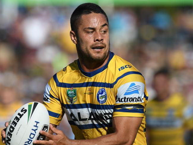 Jarryd Hayne playing for the Parramatta Eels in 2018.