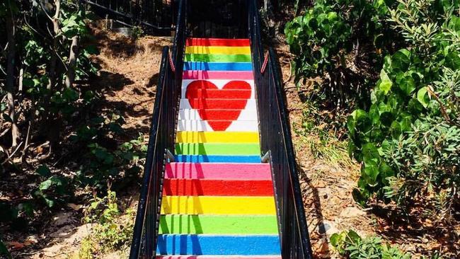 The rainbow stairs at Miami. Photo: Supplied