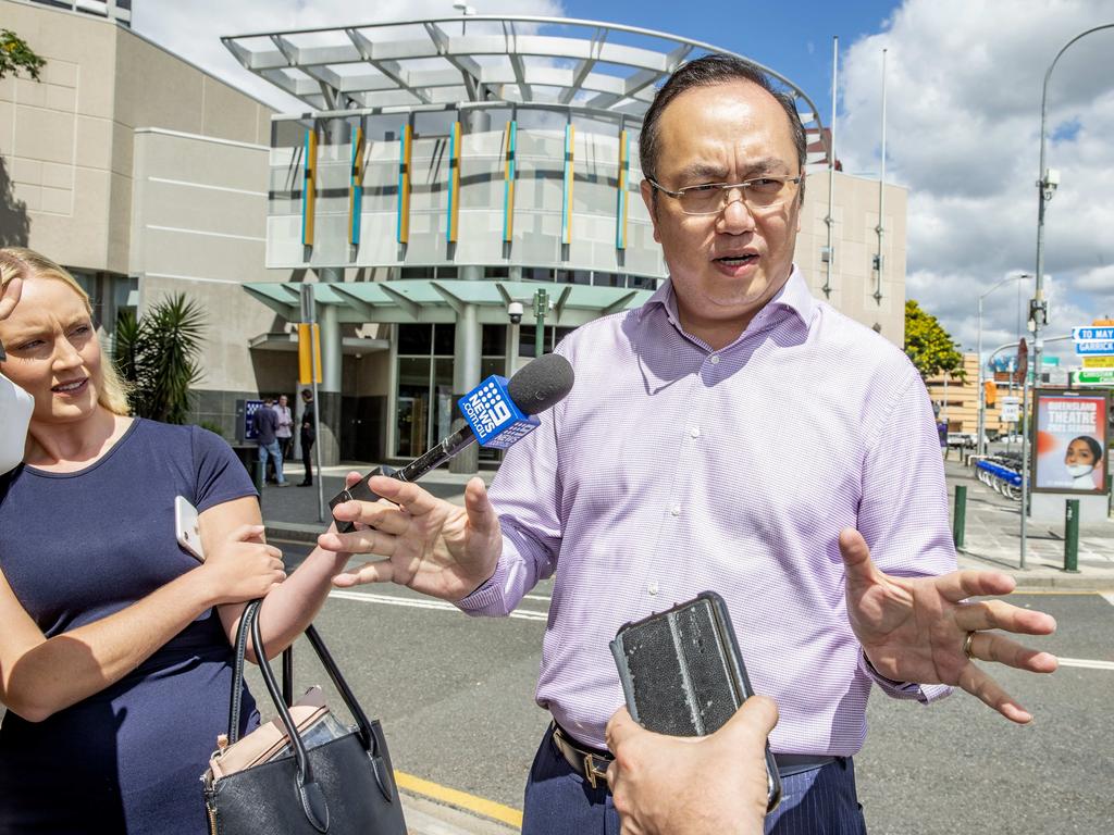 General Manager of Cloud 8 Karaoke in Upper Mt Gravatt, David Wu, leaves Brisbane Magistrate Court following Covid breaches. Picture: Richard Walker