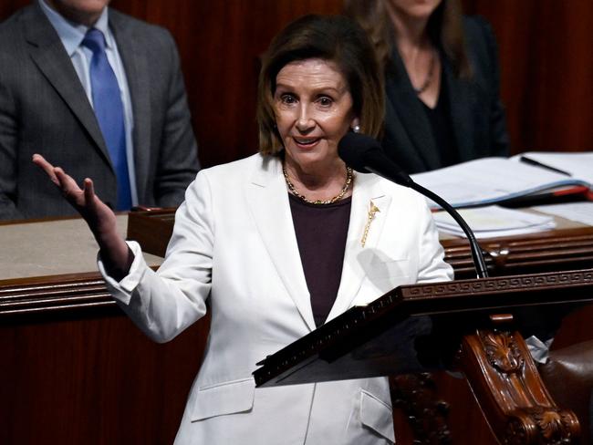 Outgoing US Speaker of the House of Representatives Nancy Pelosi. Picture AFP