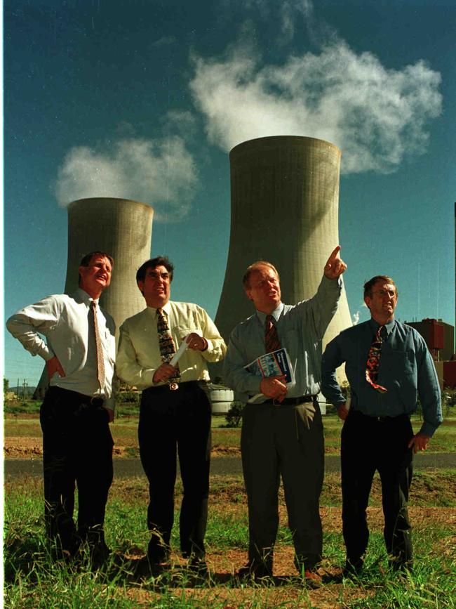 Morning Bulletin file photo from 1998: Robert Schwarten, Member for Rockhampton and Tony McGrady (Opposition Energy Spokesman) ALP Leader Peter Beattie and Jim Pearce (Member for Fitzroy) at Stanwell Power Station.