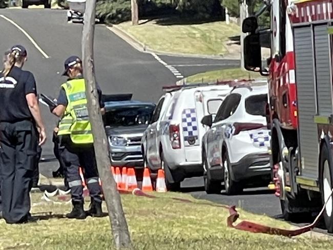 The scene outside the property in Mornington. Picture: Lucy Callandar