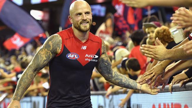 Nathan Jones celebrates with fans after the match. Picture: Getty Images