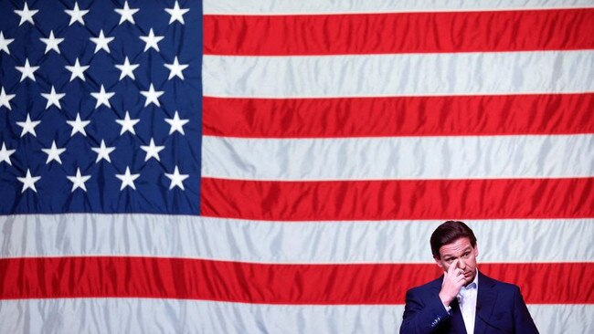 Florida Governor Ron DeSantis makes his first trip in Davenport, Iowa, March 10. Picture: Reuters/WSJ