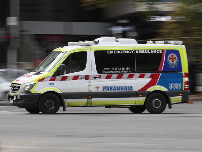 MELBOURNE, AUSTRALIA - NewsWire Photos MAY 07 2021:  STOCK, Ambulances in Melbourne at the Royal Melbourne Hospital.  Picture: NCA NewsWire / David Crosling