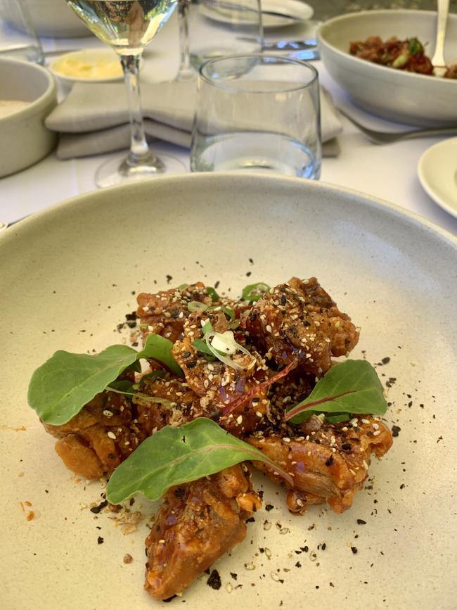 Supplied Editorial Korean fried chicken at Gingko, Golding Wines, Adelaide Hills