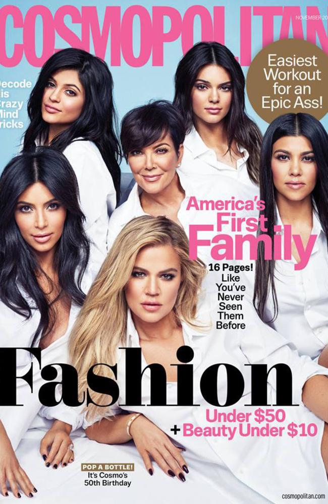 Kardashian Jenner women on the cover of Cosmopolitan US. Picture: Cosmopolitan