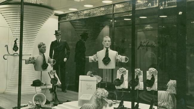 John Martins Rundle Street window display of men's clothing in the 1930s. Pic: State Library of SA