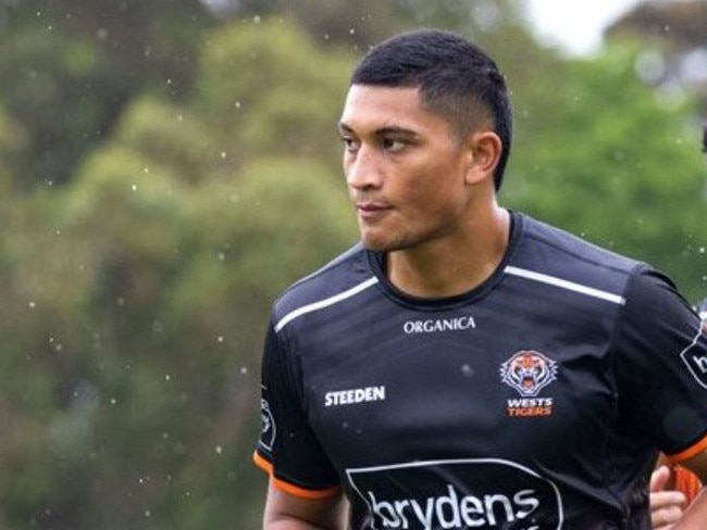 Former Wests Tigers player Iverson Fuatimau is hoping to avoid jail time for his role in a home invasion at St Helens Park in 2022. Picture: Foxsports