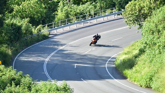 Out of the 59 fatal and serious injury crashes on Mt Glorious Tourist Drive between 2019 and 2023, a confronting 92 per cent involved a motorcycle. File picture: Che Chapman / Sunshine Coast Daily