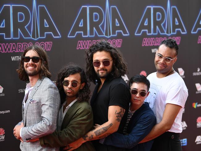 Gang of Youths take out the award for Best Group. Picture: AAP Image/David Moir