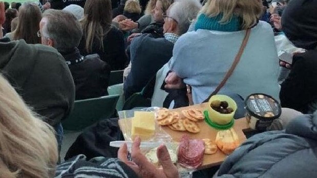 The rival cheese platter at the Adelaide Oval.