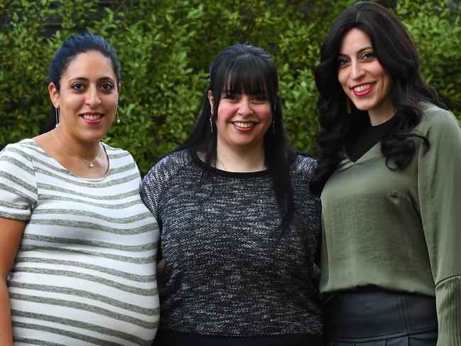 Sisters Elly Sapir, Dassi Erlich and Nicole Meyer are victims of Malka Leifer. Picture: James Ross/AAP