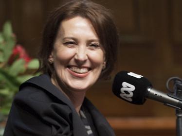 ABC. Virginia Trioli and Jon Faine, Jon Faine's farewell broadcast at Melbourne Town Hall