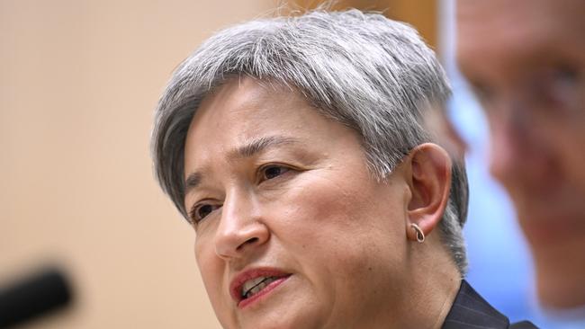 Penny Wong said Australia would continue work towards making sure the US continues to honour the Free Trade Agreement for beef exports. Picture: NewsWire