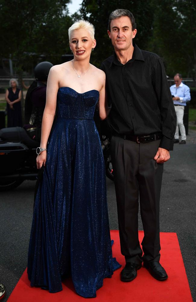 Katarina Gordan and Dad at Nambour State College School Formal. Picture: Patrick Woods.