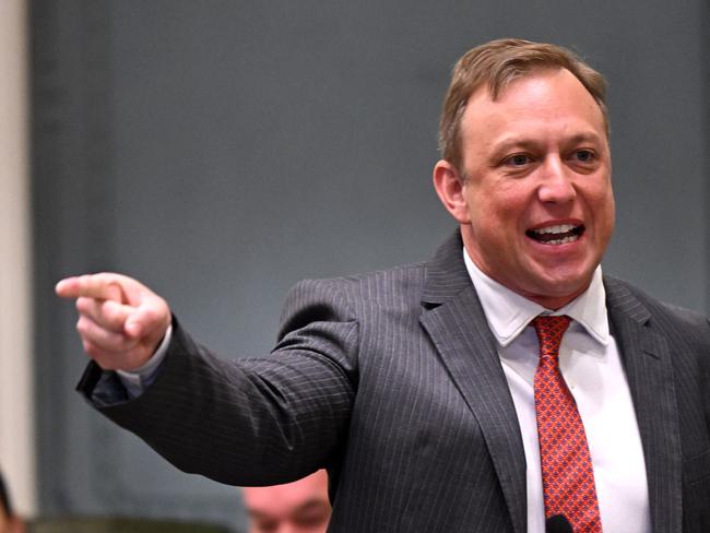 BRISBANE, AUSTRALIA - NewsWire Photos - APRIL 18, 2024.Queensland Premier Steven Miles speaks during Question Time at Parliament House in Brisbane. Picture: Dan Peled / NCA NewsWire