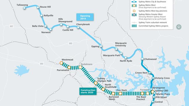 The proposed Metro West rail line would slash travel times between Parramatta and the city to just 20 minutes.