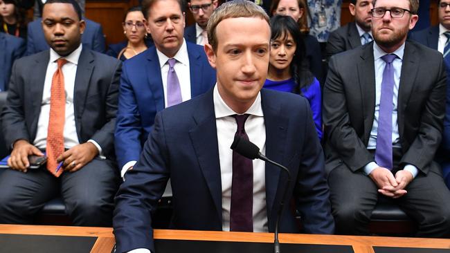 Master of his Facebook universe, Mark Zuckerberg argues Big Tech has ‘decentralised power’. Many users would beg to disagree. Picture: AFP