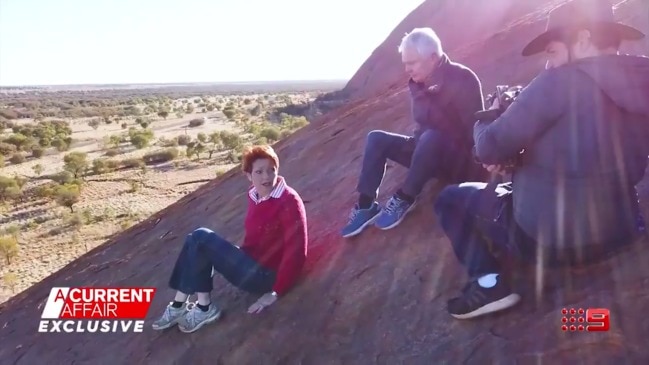 Hanson gets stuck climbing Uluru (ACA)