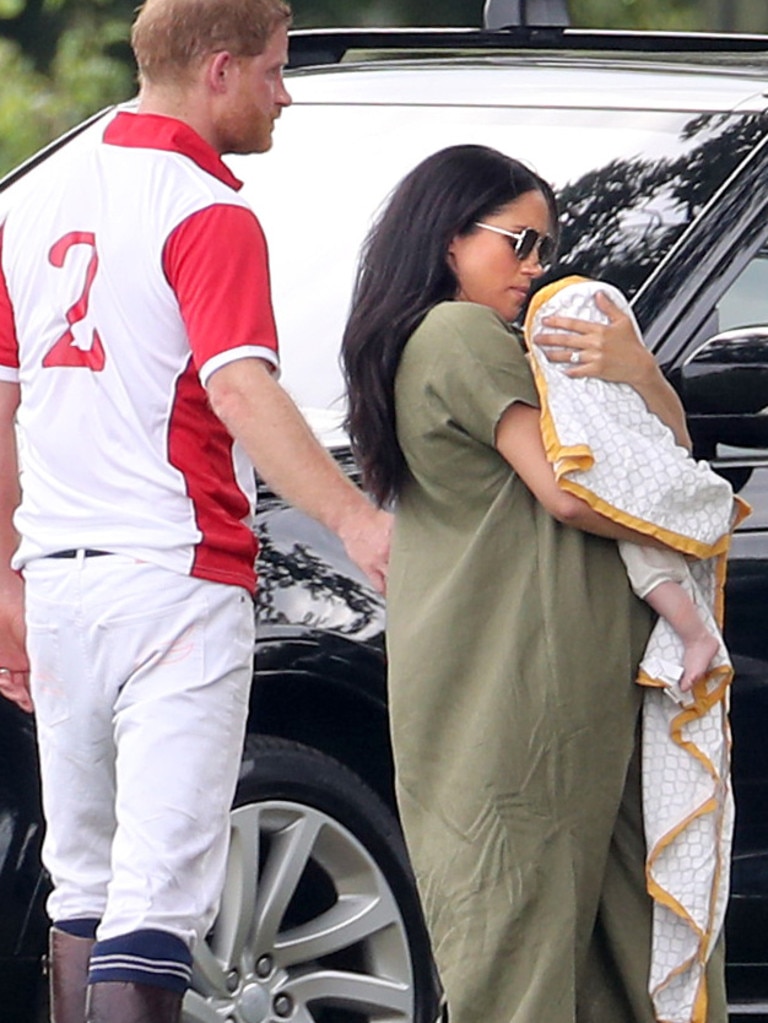 Harry seemed to enjoy having his wife and baby son by his side. Picture: Chris Jackson/Getty Images