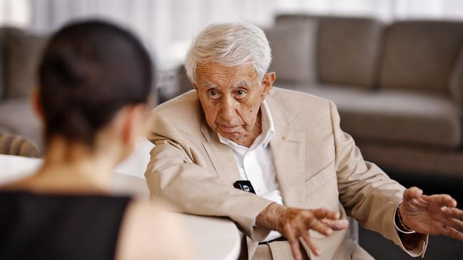 Billionaire property developer Harry Triguboff sits down for exclusive interview at the penthouse of the Meriton Tower on Kent Street. Picture: Sam Ruttyn