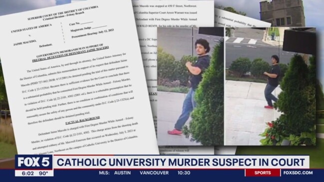 Catholic University Murder Suspect Makes First Court Appearance News