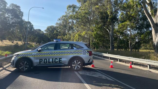 Police at the scene of the crash at Humbug Scrub. Picture: @KellyCHughes_