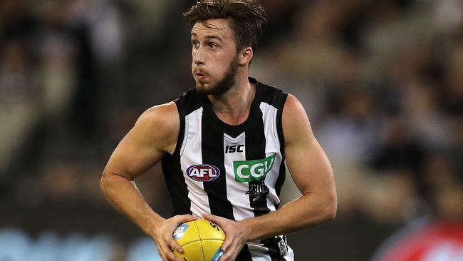 Tom Phillips had 24 disposals in Collingwood’s win over Hawthorn. Picture: Michael Klein