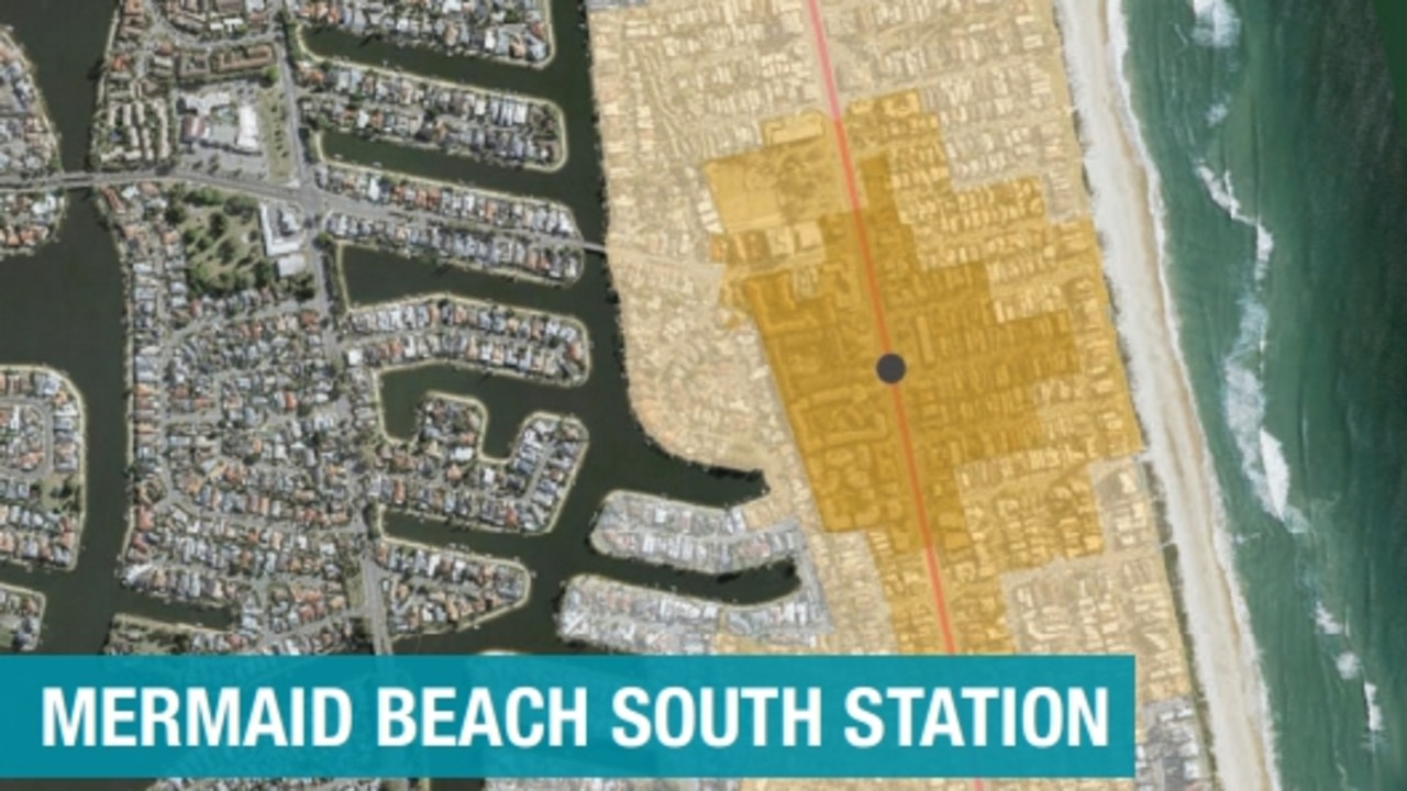 Mermaid Beach South Station on light rail at the Gold Coast.