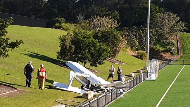 The crash site at Cromer Park. Picture Damian Shaw