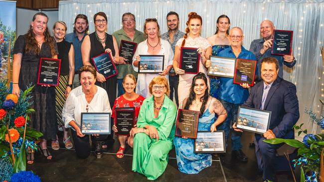 All winners bottom row L to R Donna English, Rachel Mara, Joanne Butterworth-Gray, Toni Hedditch, Tim Green. Second row L to R Claire Streten, Natasha Stacey, Katherine Winchester, Fran Davis, Sophie Dyer, Norm Hedditch.