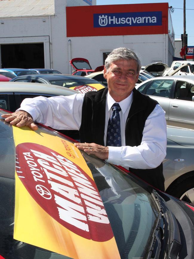 Terry Bartel, pictured at his work at Jacob Toyota Albury after Jimmy Bartel’s Brownlow Medal win, never spoke to his son at the time. Picture: Rod Harding