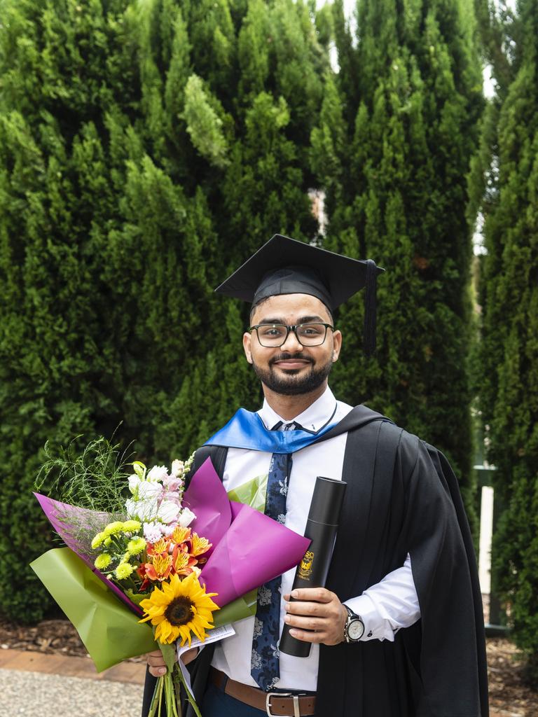 Bachelor of Nursing graduate Harsh at the UniSQ graduation ceremony at Empire Theatres, Tuesday, December 13, 2022. Picture: Kevin Farmer