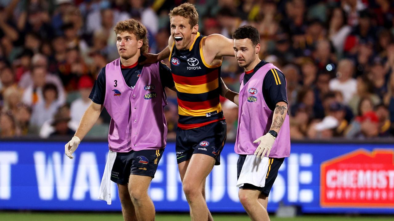 Sloane went down with an ACL injury last season. (Photo by James Elsby/AFL Photos via Getty Images)