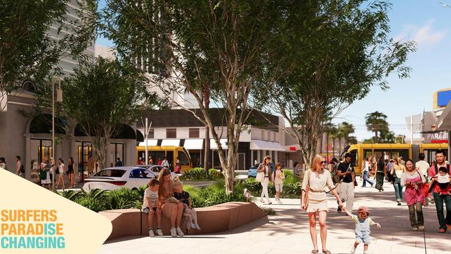 Artist impressions of the redevelopment and revamp of Cavill Mall in Surfers Paradise. Picture: Supplied by Gold Coast City Council.