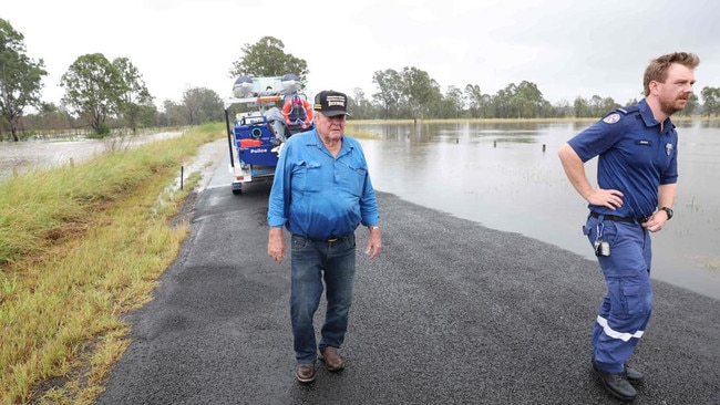 Ron Slater, 83, was leaving his property in Rappville, near Casino, when his car suddenly was caught in flood waters.